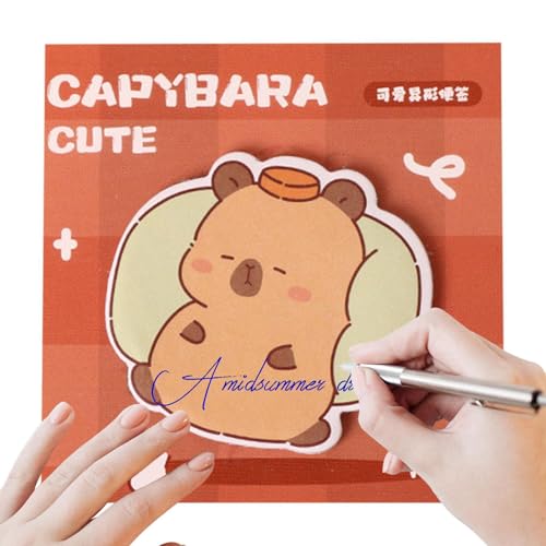 Capybara-Haftnotizen, Capybara-Notizblock - Capybara Annotation Sticky Tabs - 30 Blatt herausnehmbare Notizblöcke, Klassenzimmerbedarf, Schulbedarf für Schüler, Lehrer von Sulxyi