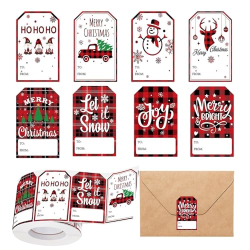 Christmas Sticker Labels, Giftt Sticker Labels, X Mas Labels, Packing Labels, Wrapping Labels, 500x Name Tags Decorative Stickers Tag for Christmas Wedding Holiday Decor von Sulxyi