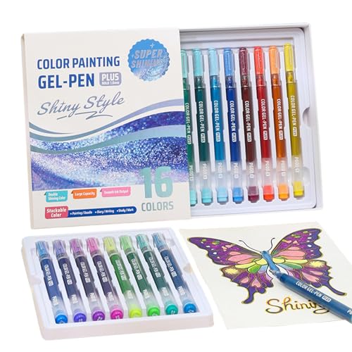 Farbige Gel -Tintenstifte, Gel -Stift -Schreiben, Zeichnen Farbmarkierungen, lebendige Farbauswahl bequemer ergonomischer Griff Medium 1mm Glattes Schreiben für Erwachsene Kids Journal Notebook von Sulxyi