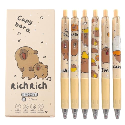 Kugelschreiber Set, Tierkopf Stifte, Capybara Tier Stifte, Cartoon Kugelschreiber, Charmantes Tierdesign Glattes Schreiberlebnis zum Entfernen der Tinte Kugelschreiber von Sulxyi