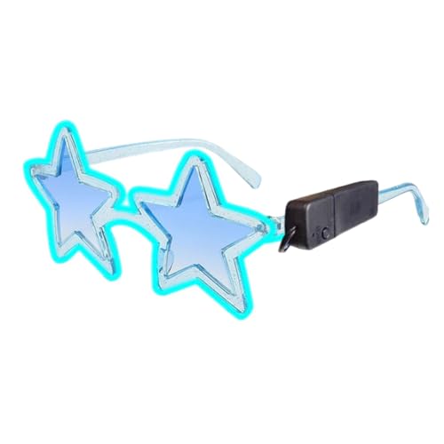 Sulxyi Light Up Star Glasses, Glowing Glasses, Led Glasses, Glasses, Party Glasses, Eye-catching Light-up Star Design Transparent, Anti-glare Lenses for Christmas Halloween Birthday von Sulxyi