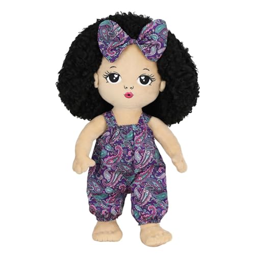 Sulxyi Rag Doll, Black Baby Doll, Plush Soft Dolls, Kids Doll, African Americann Black Dolls, Charming Hawaiian Style Design Soft and Cuddly Plush Material Realistic for Kids Girls Boys von Sulxyi