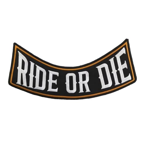 2 bestickte Patches Biker Motorrad | Ride Or Die " Patches zum Aufbügeln für Motorradwesten und Westen zum Dekorieren von Motorradjacken, Stickerei auf Pilot Motorcycle, DIY (Rideordie) von Suma Shop