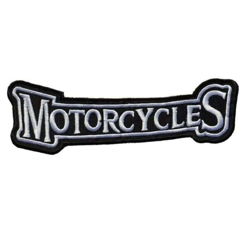 Aufnäher zum Aufbügeln oder Aufnähen: "Motorcycles" 21 x 6 cm | Biker Patch zum Aufnähen / Aufbügeln | MC Sticker für Motorradfahrer | DIY von Suma Shop