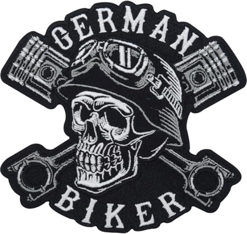 Bestickter Aufnäher Bügelbild Patch Biker " German Biker " | zum Aufnähen / Aufbügeln | MC Sticker Biker | DIY von Suma Shop