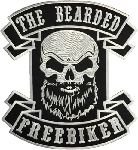 Bestickter Aufnäher zum Aufbügeln – Big Patch – The Beard Freeker XXL für Motorradfahrer zum Besticken auf Pilot Motorcycle, für Motorradweste, zum Dekorieren von Motorradbekleidung, Jacke von Suma Shop