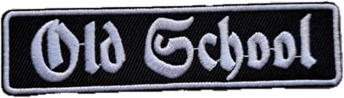 Bestickter Aufnäher zum Aufbügeln oder Aufnähen: Old School | Biker Patch zum Aufnähen / Aufbügeln | MC-Sticker für Motorradfahrer | DIY von Suma Shop