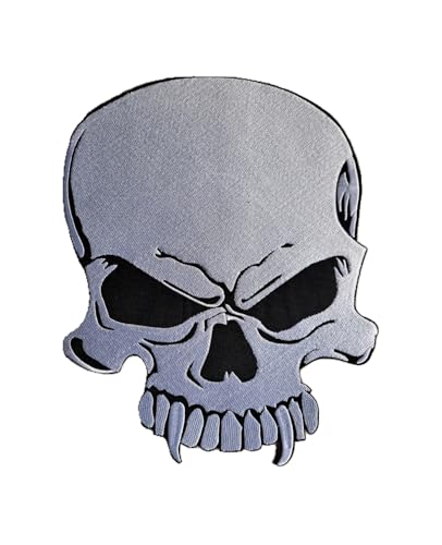 Bestickter Aufnäher zum Aufbügeln oder Aufnähen: Totenkopf / Skull - Für Weste, Biker Patch zum Aufnähen/Aufbügeln | Indian Sticker für Motorradfahrer | DIY von Suma Shop