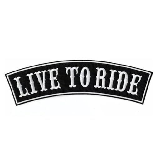 Gestickter Aufnäher zum Aufbügeln oder Aufnähen: "Live to Ride" | Biker Patch zum Aufnähen / Aufbügeln | MC-Sticker für Motorradfahrer | DIY von Suma Shop