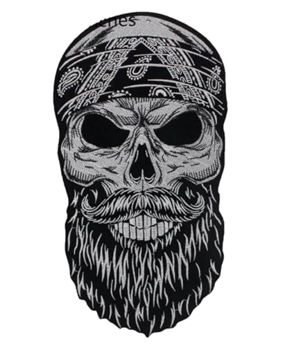 SKULL BANDANA Aufnäher zum Aufbügeln auf der Rückseite groß für Motorradweste Biker Motorrad Custom von Suma Shop