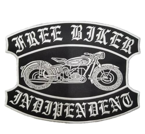 Suma Shop - 1 x Big Patch - Free Biker Independent XXL - Rechteckiger Aufnäher zum Aufbügeln - Motorrad - Baumwolle-Polyester-Mischung - 30 x 23 cm - 1 Stück Suma Shop - 1 x Big Patch - Free Biker Independent XXL - Rechteckiger Aufnäher zum Aufbügeln - Motorrad - Baumwolle-Polyester-Mischung - 30 x 23 cm - 1 Stück von Suma Shop