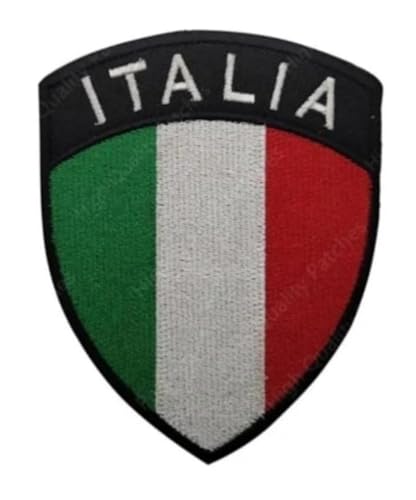 Suma Shop Flagge Schild Italien mit Befestigung Hakenverschluss und Knopfloch bestickter Aufnäher mit der Größe 10 x 8 cm von Suma Shop