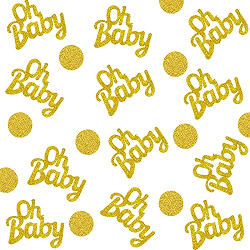 160 Stück Gold Konfetti Babyparty Gold Glitzer Gold Dekorationen Gold Konfetti Party Dekorationen Krone Konfetti Baby Kreis Punkte Konfetti für Babyparty Partys (Baby, Kreis Punkt Stil) von Sumind