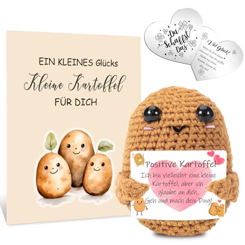 Sumtoco Glücksbringer, Positive Kartoffel Deutsch, Geschenke für Studenten, Nervennahrung Geschenk, Pocket Hug, Ostergeschenke, Geschenke Für Männer, Positive Potato, Romantisches Geschenk für Ihn von Sumtoco