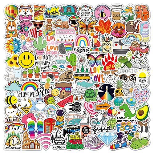 100 Stück niedliche kawaii Anime Vinyl Aufkleber sticker stickers für auto Laptop Kinder Teenager Erwachsene (frisches Muster) von Sun Awesome