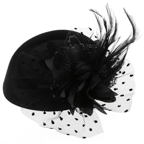 Fascinator-hüte Für Frauen Und Mädchen Vintage-blumen-teeparty-hut Cocktail-schleier Damen-fascinator Mit Clips Schwarzer Fascinator-stirnband Vintage-hüte Zylinder Damen Viktorianische Hüte Für Damen von SunaOmni