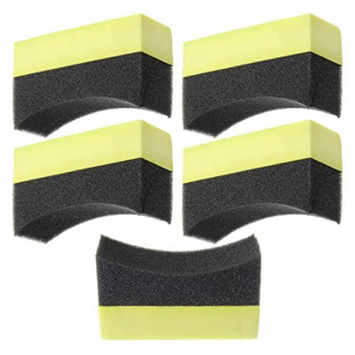 SunaOmni Reifen-Dressing-applikator Automotive Car Detailing Sponge Washer Gebogenes Schaum-reinigungswerkzeug Reifen-Glanz-applikator Auto-Schaum-Schwamm-Werkzeug 5pcs von SunaOmni