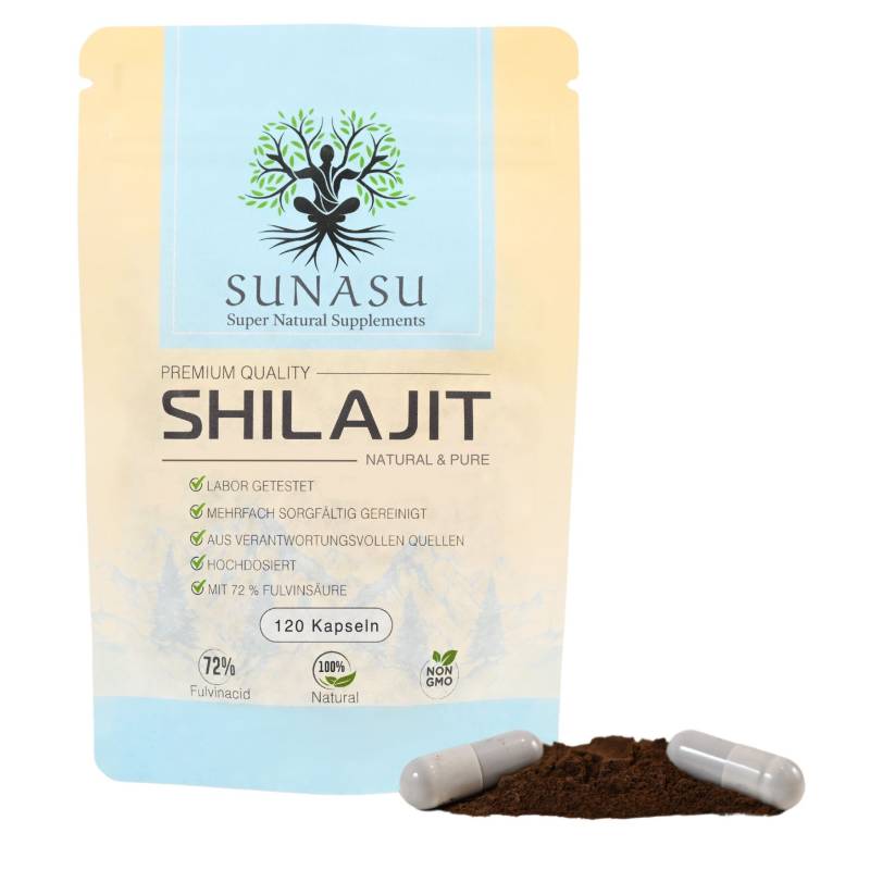 Mumijo Shilajit Original - 120 Kapseln Hochdosiert | 1000Mg 72% Fulvinsäure von SunasuDE