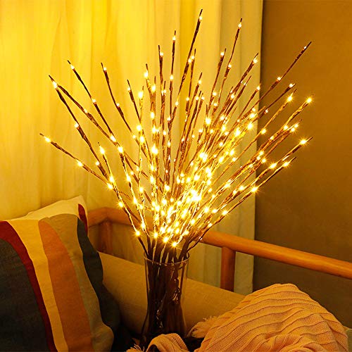 Sunboia LED Zweig Lampe,20 LEDs Lichterzweige Warmweiß Dekozweige Led Niederlassungen Batteriebetriebene dekorative Lichter Für Home Room Decor (3 Stück) von Sunboia