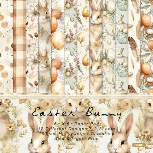 24 Blatt 15,2 x 15,2 cm Ostern Scrapbook Papier einseitiger Karton für Scrapbooking, Tagebuch, Fotoalbum (R2401) von Sunch Craft