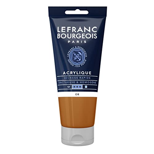 Lefranc Bourgeois 300368 Fine Acrylfarbe - Gold, 80ml Tube, cremige Acrylfarbe auf Wasserbasis, schnell trocknend, lichtecht, wasserfest von Lefranc Bourgeois