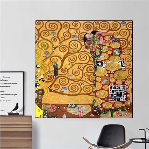 DIY Diamond Painting Set,Berühmter Gustav Klimt 5D Diamant Painting Bilder für Erwachsene Kinder Full Strassstein Stickerei Kreuzstich Diamant Malerei Home Wall Room Decoration Square Drill,30x30cm von Suneve