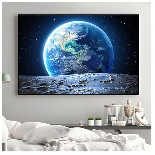 Diamond Painting Universum Erde,Diamant Painting Bilder Set für Erwachsene,Full 5D DIY Diamant Kunst Malerei Strass Stickerei Set Kreuzstich Bilder Home Wand Dekor Round Drill,40x60cm von Suneve