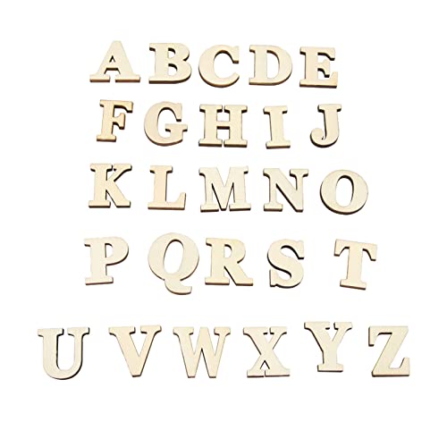 Sunicon 26 Pieces Wooden Letters, Unfinished Wooden Letters Sets, 1.2 Inch Multiple Styles Small Wood Chips for DIY Art Crafts Decor Children Gift Education Decorations (A-Z (26 letters)) von Sunicon