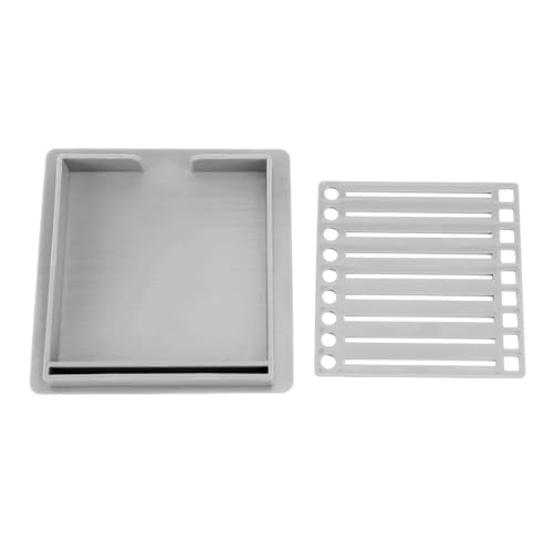 Sunicon Haftnotizenhalter mit Vorlage, 7,6 x 7,6 cm großer Haftnotizenspender, Organizer-Box für Schreibtisch, Büro, Zuhause, Schulbedarf (Gris) von Sunicon