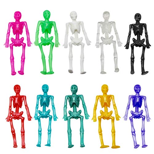 Skelettrahmen, Dehnbare Skelette, Halloween, Kniffliges, Lustiges Spielzeug, Partygeschenke, Zufällige Farbe, Weiches TPR, 10 Stück Halloween-Party, TPR-Material, von Sunisfa