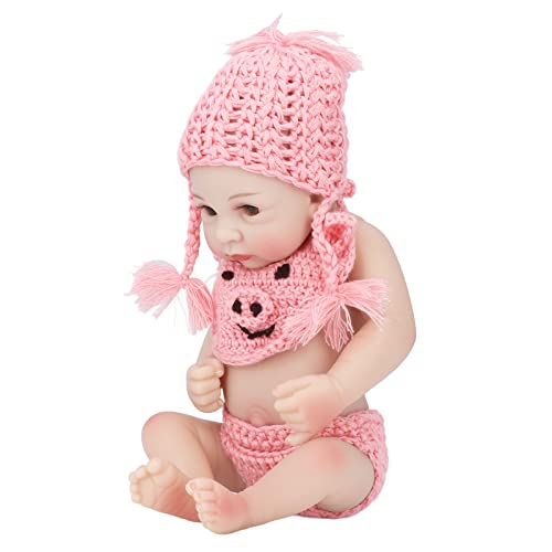 Sunisfa 10 Zoll Lebensechte Wiedergeborene Babypuppe, Flexible Gliedmaßen, Geeignet für ab 3 Jahren, Silikonmaterial, Rosa Lippen, Fantasievolles Spielspielzeug von Sunisfa