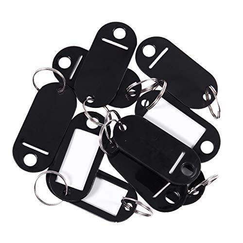 Sunmeit Schwarz Kunststoff Schlüsselanhänger/ID-, 10 Teile - Silber, One Size von Sunmeit