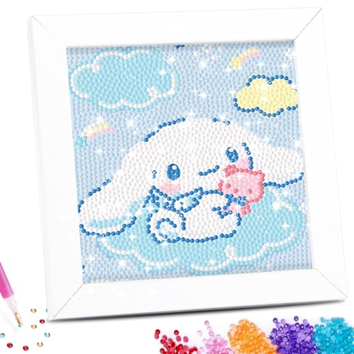 Sunmike Geschenk Mädchen 5 6 7 8 9 10 Jahre, Diamond Painting Kinder Basteln Mädchen 8-10 Jahre Spielzeug ab 5-12 jahr Mädchen Bastelset Geschenke für Kinder Voller Bohrer Diamant Kunst mit Rahmen von Sunmike