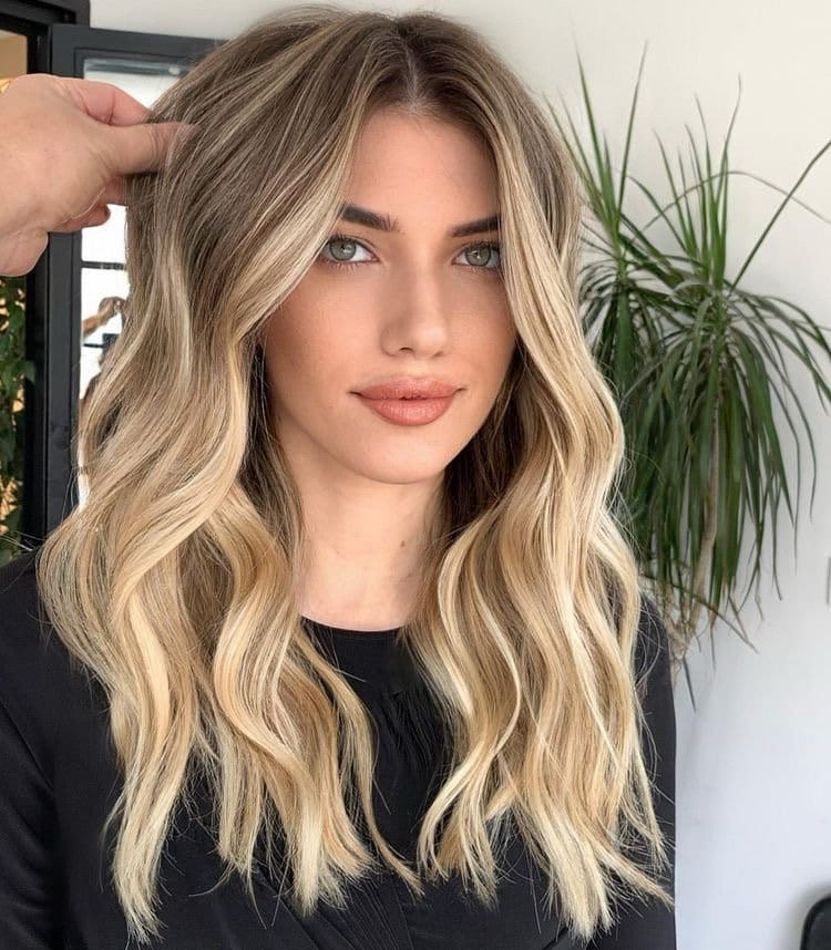 strand Blonde Ombré Haar 150% Dichte Jungfrau Echthaar Babylights Balayage Rooting Perücke Premium Lace Front 18 " von SunnyWigs