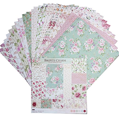 Sunnyushine 24 Gemusterte Papiere Für Bastelarbeiten DIY Album Scrapbook Pads Papier Handbuch Karten Basteln Hintergrund Papier 15,2 cm Einseitig Muster Bastelpapier Gemustertes Papier von Gegizun