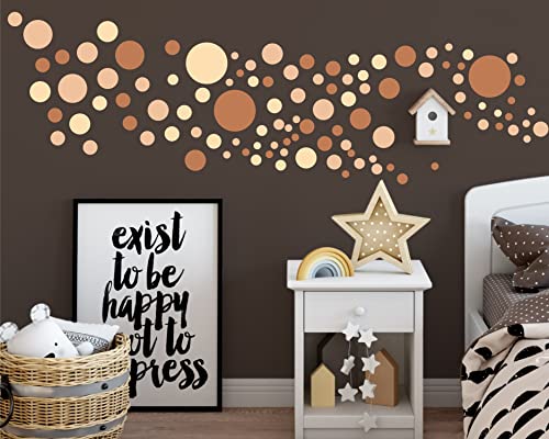 Sunnywall® 130 bunte Wandtattoo Kreise als Sticker Set für Baby- & Kinderzimmer - Punkt-Dots als Klebepunkte in verschiedenen Farben - Wandaufkleber für eine individuelle Wandgestaltung Beige Creme von Sunnywall