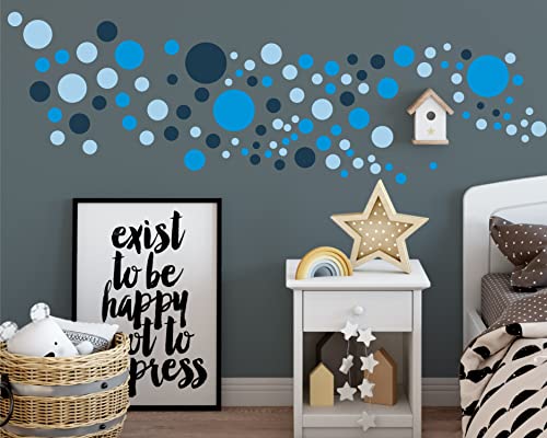 Sunnywall® 130 bunte Wandtattoo Kreise als Sticker Set für Baby- & Kinderzimmer - Punkt-Dots als Klebepunkte in verschiedenen Farben - Wandaufkleber für eine individuelle Wandgestaltung Blau von Sunnywall