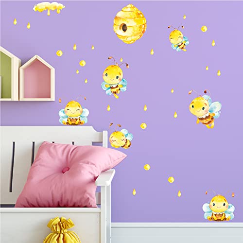 Sunnywall Bienen Bees Wandsticker - Wandtattoo Kinderzimmer Baby Wandaufkleber - A4 Sets von Sunnywall