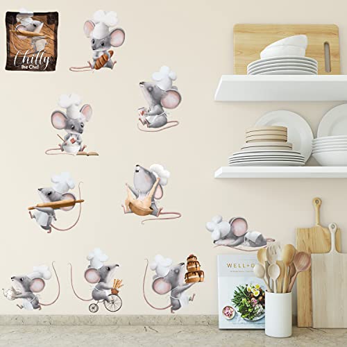 Sunnywall Küchenchef Chilly Maus Wandsticker Wandtattoo Wandbild Baby Aufkleber Kinderzimmer Küche von Sunnywall