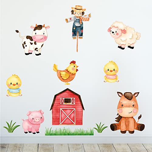 Sunnywall Wandsticker Wandtattoo Wandbild Baby Aufkleber Kinderzimmer Baby Wandaufkleber Spielzimmer (Bauernhof Tiere) von Sunnywall