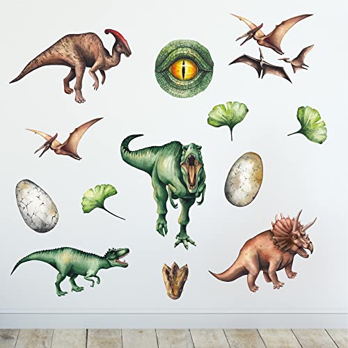 Sunnywall Wandsticker Wandtattoo Wandbild Baby Aufkleber Kinderzimmer Baby Wandaufkleber Spielzimmer (T-Rex Dinosaurier real) von Sunnywall