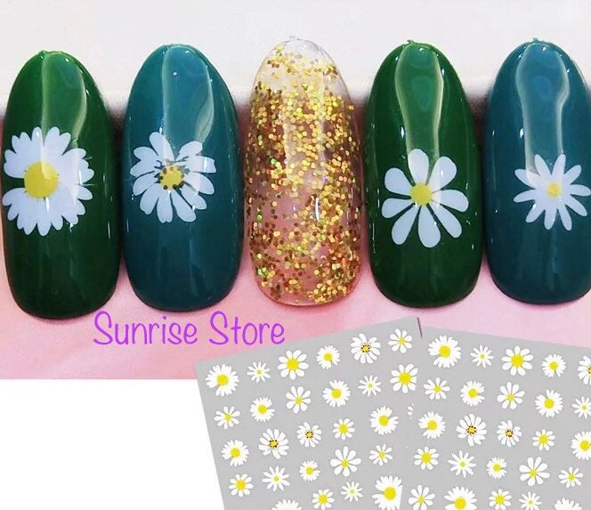 3D Nail Art Sticker 3329 Daisy Flower Floral Decals Maniküre Diy Peel & Stick von SunriseStoreUSA