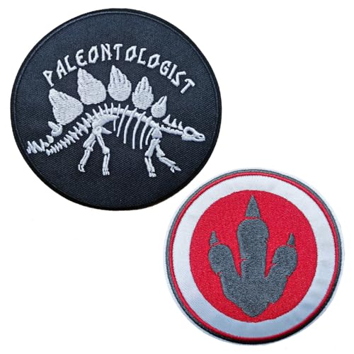 Sunshine Patch Aufnäher zum Aufbügeln, Motiv "FOSS of Dinosaurier", für Paläontologe, Jacke, Rucksack, Stoffapplikation, Bekleidungszubehör, 2 Stück von Sunshine Patch