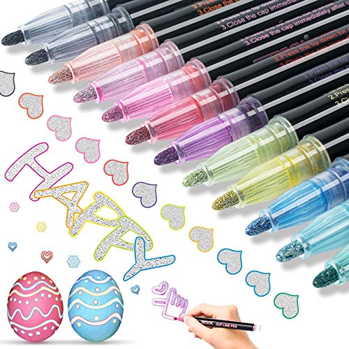 12 Farben double line outline pen,doppelte linie stift,zweizeiliger stift,double line marker,outline stift set,geschenkkarte schreiben zeichnen stifte,Neueste Outline Stift von Sunshine smile