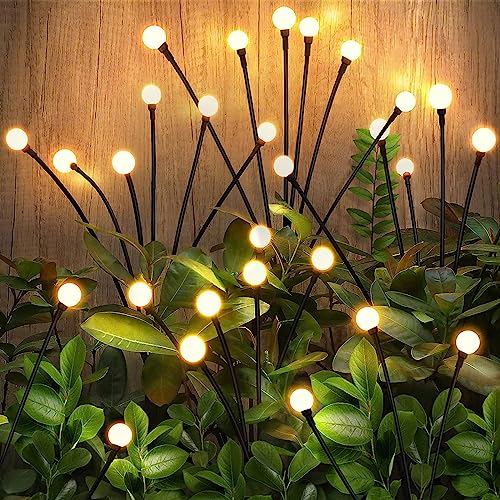 2 Stück 12 LED Wasserdicht Firefly Solar Gartenlichter,Glühwürmchen Solar Leuchte,Glühwürmchen Solargartenlichter,Solarleuchten für Außen Garten,Gartenbeleuchtung Solar Außen,led Lichter Garten Solar von Sunshine smile