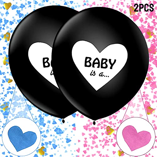 2 Stück Gender Reveal Ballon, 36 Zoll Boy or Girl Ballon, Geschlechtsverkündung Ballons mit Blauem und Rosa Konfetti, für Geschlecht offenbaren Party, Baby Shower Party von Sunshine smile