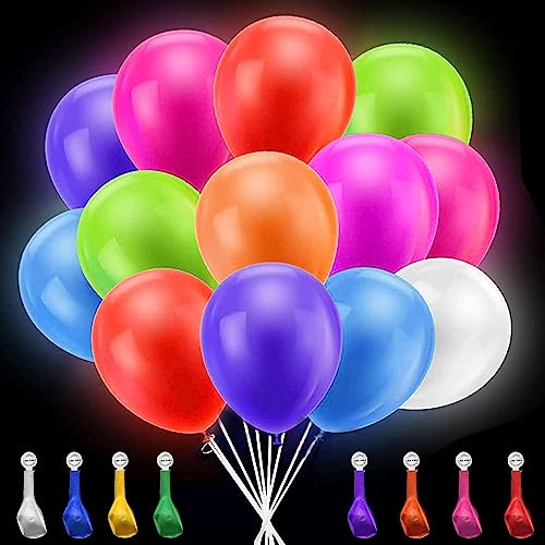20 PCS Luftballons Leuchtend,LED Luftballons Farbig,Leuchtende Luftballons,Leuchtballons,Luftballon Leuchtend im Dunkeln,Helium LED Luftballons Licht,Ballons LED Leuchtend,Neon-Partyzubehör von Sunshine smile