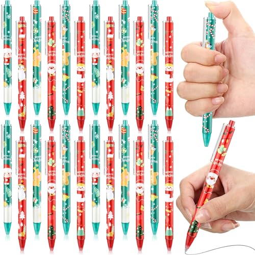 24 Pcs Weihnachts Kugelschreiber,0.5mm Weihnachtsstifte,Gelschreiber Weihnachten,Druckkugelschreiber,Weihnachten Kugelschreiber,Weihnachtsstifte Set,Weihnachtsgel Tinte Stifte,Weihnachts Marker Pen von Sunshine smile