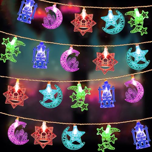 3.2M Ramadan Lichterkette,20LED Muslim Eid LED String,Eid Ramadan Laternen Lichterkette,Lichterketten für Eid Dekorationen,LED Muslim Ramadan Licht,Eid Mubarak Licht,Stern Mond Lichterketten von Sunshine smile