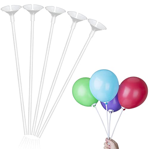 50 Sätze Wiederverwendbar Ballonhalter Set,Luftballon Ständer,Haltbare Ballonhalter,Ballonstangen,Ballonbaum,Ballonstäbe für luftballons,Ballonstäbe Weiß,Stäbe Halter für Balloon,Ballon Stick Halter von Sunshine smile